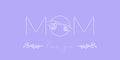 mom lettering design with woman and child hand line art