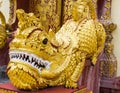 Mom (lion) Statue in Thai temple Royalty Free Stock Photo