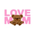 Mom love sign. Bear and cubs. Symbol of mother\'s love for children