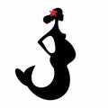 Mom Mermaid, pregnant mermaid, isolated concept for greeting card with cute flat vector illustration. Royalty Free Stock Photo