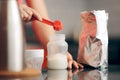 Mom Preparing Formula in Baby Bottle at Home Royalty Free Stock Photo