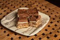 Mom`s homemade chocolate caramel wafer layer bar