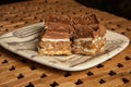 Mom`s homemade chocolate caramel wafer layer bar