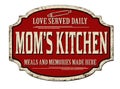 Mom`s kitchen vintage rusty metal sign