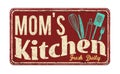 Mom's kitchen on vintage rusty metal sign