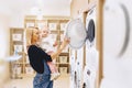 Mom shows her daughter a washing machine Royalty Free Stock Photo