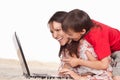 Mom and son with laptop Royalty Free Stock Photo