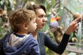 Mom and son in museum