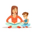 Mom And Son Reading Book, Loving Mother Enjoying Good Quality Mommy Time With Happy Kid Royalty Free Stock Photo