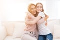 Mom and teenage daughter embrace. Royalty Free Stock Photo