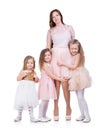 Mom with three kids Girls Royalty Free Stock Photo