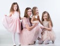 Mom with three kids Girls Royalty Free Stock Photo