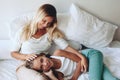 Mom with tween daughter Royalty Free Stock Photo