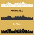 Mombasa, Kenya city silhouette