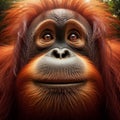 Mature orang-utan peers into viewpoint, in unique portrait