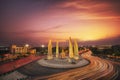 Moment of Democracy monument at Dusk Royalty Free Stock Photo