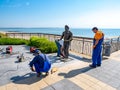 Peptko Blagoev statue in Burgas city, Bulgaria Royalty Free Stock Photo