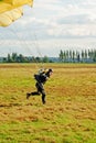 The moment of a landing of the parachutist Royalty Free Stock Photo