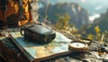 Navigating the Wilderness with GPS and Compass Royalty Free Stock Photo