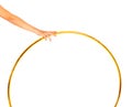 Moment of Rhythmic Gymnast hoop routine Royalty Free Stock Photo