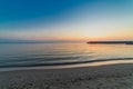 Colorful calm sunrise on Black sea coast of Varna