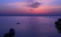 Moment before sunrise over Gulf of Antalya. Royalty Free Stock Photo