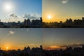 4 Moments of Sunset Downtown Singapore skyline day to night