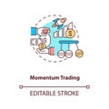 Momentum trading concept icon