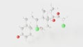 mometasone molecule 3d, molecular structure, ball and stick model, structural chemical formula steroid medication