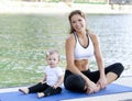 Mommy daughter yoga Royalty Free Stock Photo