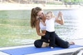 Mommy daughter yoga Royalty Free Stock Photo