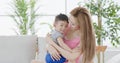Mommy hug her son Royalty Free Stock Photo
