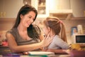 Mommy and me. Little girl have fun with mother. Royalty Free Stock Photo