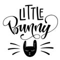 Mommy`s Little Lioness quote. Isolated black and white hand draw calligraphy script and grotesque lettering logo phrase