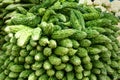 Karela vegetables or bitter gourd or bitter melon on market in Mumbai. India