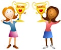 Moms Holding Trophies Royalty Free Stock Photo