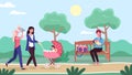 Moms walking city park. Women with newborn kids outdoor, happy young mother rolls stroller, parenting lifestyle, walks Royalty Free Stock Photo