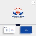 Momy and child, children care logo template isolated Royalty Free Stock Photo