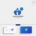 Momy and child, children care logo template isolated