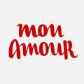 Mon amour hand drawn letterin