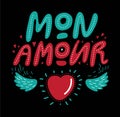 Mon Amour hand drawn lettering