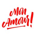 Mon Amour lettering Valentine day