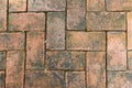 Mon brick clay brick paving on the walkway background Royalty Free Stock Photo