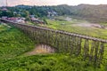 Mon Bridge, old wooden bridge at sunset in Sangkhlaburi, Kanchanaburi, Thailand Royalty Free Stock Photo