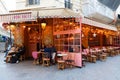 Mon Creme, a Parisian cafe decorated with flowers all year and located in the quiet rue Montmartre in the 2nd district