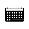 Black solid icon for Mon, weekend and calendar Royalty Free Stock Photo