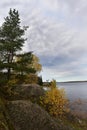 Mon repos is rocky landscape Park on the shore of the Bay of Protective Vyborg Bay, Northern part of city Vyborg in Leningrad