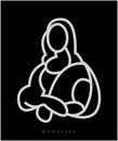 Mona Lisa in carved line graphic. Mona lisa in graphic form with line work Royalty Free Stock Photo