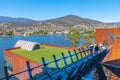 MONA Ã¢â¬â museum of Old and New Art situated at Berriedale bay of river Derwent in Hobart, Australia