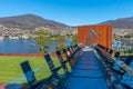 MONA Ã¢â¬â museum of Old and New Art situated at Berriedale bay of river Derwent in Hobart, Australia